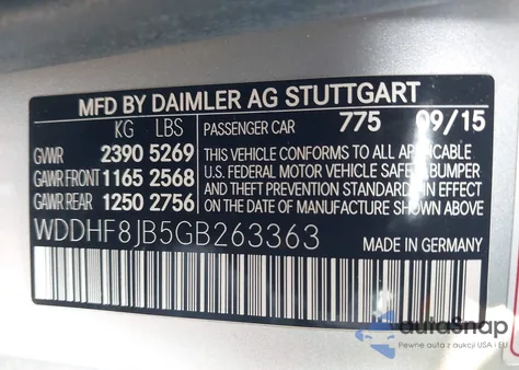 2016 Mercedes-Benz E 350 4Matic z USA, uszkodzony, nr VIN WDDHF8JB5GB263363